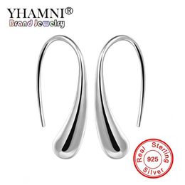 YHAMNI Real 100% 925 Sterling Silver Earrings For Women With 925 Stamp Silver Stud Earring Anti-allergic Fashion Jewelry E004330g
