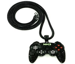 Hip Hop Game Machine Handle Pendant Mens Full Crystal Heavy Necklace Fashion Iced Out Game controller8147442