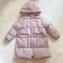 Down Coat Bp23 Autumn And Winter Girls Leather Pink Long Thickened Jacket 90 White Duck Warm