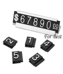 WholeSilver 30 Sets Jewellery Display Label Tag Adjustable Number Counter Cube Dollar Sign With Base Stand3352158