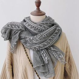 Scarves Autumn Winter Scarf 2023 Fashion Cotton Linen Mori Girl Warm Solid Color Casual Lady Shawl YoYiKamomo