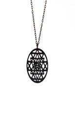 Pendant Necklaces Elfin Sri Yantra Silver Colour Pendants For Women Flower Of Life Molecule Necklace Graducation GiftPendant7049297