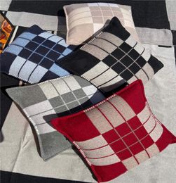 Luxury H Cashmere Pillowcase Crochet Soft Wool Warm Plaid Sofa Bed Fleece Knitted Room Striped Geometric Pillowcase1712462