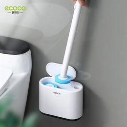 Toilet Brushes Holders ECOCO Disposable Toilet Brush Household Wall-Mounted Can Thrown Without Dead Corners CleaningToilet Brush Bathroom Accessories 231212