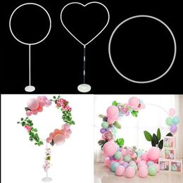 Party Decoration DIY Balloon Circle Garland Arch Heart Frame Stand Loop Plastic Flowers Wreath Hoop Ring Holder For Birthday Decor267I