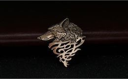 Charming Vintage Men Punk Wolf Badge Brooch Lapel Pin Shirt Suit Collar Jewelry Gift For Men Summer Wear Nice Gift GA7617955735