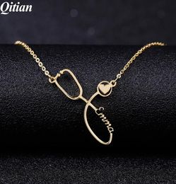 Custom Necklaces Stainless Steel Necklace Stethoscope Personalised Name Necklaces For Women Nurse And Doctors Jewelry2052852