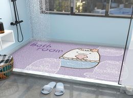 Carpets Cartoon bathroom non slipmat children039s bathroom anti fall floor mat bath shower room silk circle foot mats household7360713