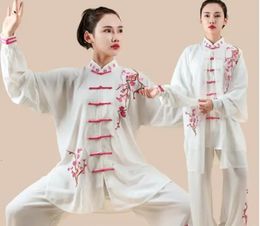 Ethnic Clothing Unisex High quality Tai Chi taiji kung fu uniforms Chinese Style Embroidery clothing Shaolin wushu Morning Exercise Costumes 231212