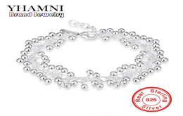 YHAMNI Luxury Real 925 Sterling Silver Jewellery Fashion Bracelets for Women Classic Charm Bracelet S925 Stamped H0179132407