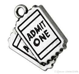2021Bracelet Charm for Movie Lovers Necklace Pendant Antique Silver Plated Admit One Movie Tickets1971908