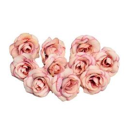 Artificial flower 4cm silk rose flower head wedding party home decoration DIY wreath scrapbook gift box craft GB643220G