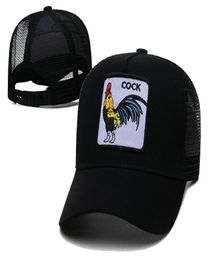 2022 Men039s Fan039s Cartoon Adjustable Hat Nice Cock Embroidered Mesh Golf Visor One Size Hats Fashion Hip Hop Mix Colour Co4880075