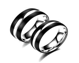 Wedding Rings Stainless Steel 6mm 8mm Classic For Women Men Black Silver Colour Colour Couple Jewellery Promise Gifts6033461