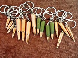 Simulation Bullet Key Chain Cartridge Case Pistol Tank Aircraft Hammer Bell Ear Spoon Souvenir 24pcslot9831683