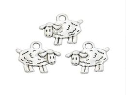 200pcslot Antique Silver Plated Sheep Charms Pendants for Necklace Jewellery Making DIY Handmade Craft 15x16mm6306153