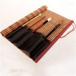 Chinese Style Calligraphy Brush Pen Painting Holder Case Bag Roll Curtain