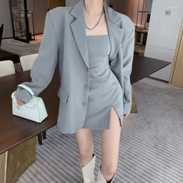 Work Dresses 2023 Spring Temperament Senior Sense Of Suit Female Package Hip Halter Dress Jacket Two-piece