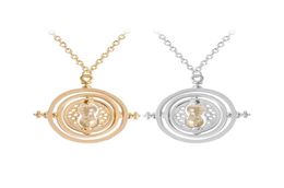 24 PcsLot Selling 28 cm Diameter Time Turner Necklace Movie Jewellery Rotating Hourglass Pendant Bulk Whole 2202286638215