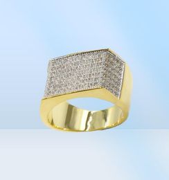 Size 810 Stunning Luxury Jewellery 925 Sterling SilverGold Fill Pave White Sapphire CZ Diamond Gemstones Wedding Band Ring for Men9709210
