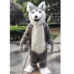 Christmas Grey Husky Dog Mascot Costume Cartoon Character Outfits Halloween Carnival Dress Suits Adult Size Birthday Party Outdoor Outfit