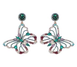 Luxury Chandelier Earrings Designer Jewellery Butterfly Hollow Rhinestone Dangle Earrings For Women Party Wedding Gift6568013