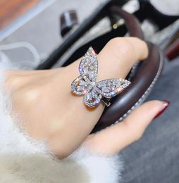 Shiny Side New Fashion Brand Jewellery Engagement Rings for Women Gift Crystal Butterfly Wedding Rings5204751