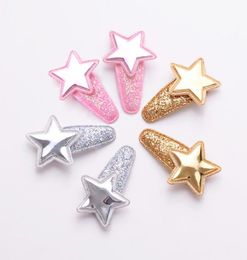 Old Cobbler ETS001 Hair Accessories Baby Clip Fivepointed Star Flash Powder Plastic Spraying Colour Droplet Shape Candy Girl5297498