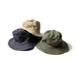 Canvas Bucket Hats Men Women High Quality Solid Vintage Caps Top Logo Adjustable Wash Make Old Hats2625249