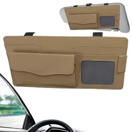 Car Organizer Sun Visor Storage Pouch Multi-Purpose With Large Capacity Soft Holder Accessories For Wallet Eyeglasses