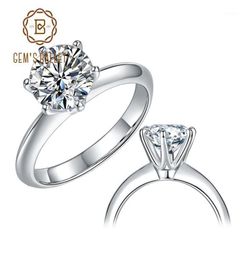 GEM039S BALLET 925 Sterling Silver Moissanite Ring 1ct 2ct 3ct Round Moissanite Diamond Solitaire Engagement Rings For Women14511433