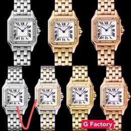 panthere Watch cz zircon Japan Quartz Wrist watch Women men couple watches panther stainless steel Roma Dial watches 22 27mm2461