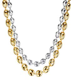 Beiyan Jewellery wholale high quality fashion coffee bean stainls steel gold necklace7529946