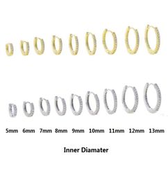 Various Sized Mini Small CZ Huggie Hoop Earring Micro Pave Cubic Zirconia 5mm 6mm 7mm 8mm 9mm 10mm 11mm 12mm 14mm Hoops Jewelry2830748