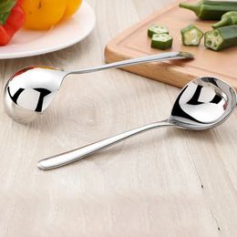 Spoons Korean Stainless Steel Thickening Spoon Creative Long Handle el Pot Soup Ladle Home Kitchen Essential Tools h2 231213