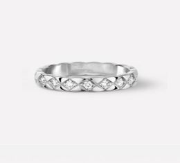 wedding man full diamond check rings Men Lady Women Titanium steel 18K Gold Engraved Rhombus Plaid Settings Lovers Narrow Ring w309055832
