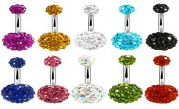 Trendy Navel Piercing Jewelry Sexy Crystal Disco 316l Stainless Steel Belly Button Rings Body Jewelry Piercing Ombligo9751966