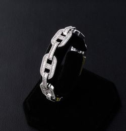 Miami 14mm Prong Setting Cuban Link Chain Baguette Bracelet Iced Out Cubic Zirconia Bangle Hip hop Jewelry5607394