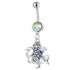 D0770 Octopus Navel Button Ring Clear AB Color01234564760531