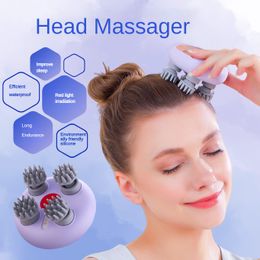 Head Massager Electric Multifunctional Red Light Put Head Relaxation Massager Scalp Massager Relief Headache Instrument Scalp Therapy Instrument