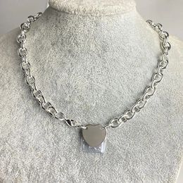 Women Designer Pendant Necklaces and Bracelet S925 Sterling Silver Necklace Classic Heart-shaped Pendant Bracelet Jewelry