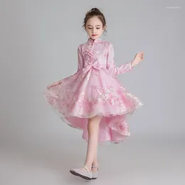 Ethnic Clothing Girls Dress Elegant Year Princess Children Party Wedding Gown Kids Dresses Birthday Vestido Wear