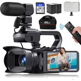 Sports Action Video Cameras 64MP Digital Camera 4K 60FPS Pography Vlog Camcorder For Live Stream Webcam 18X Zoom 4" Rotate Touch Screen 231212