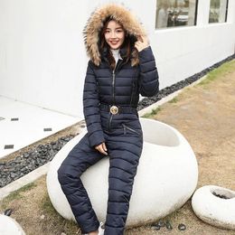 Women's Trench Coats Big Fur Collar Parka Down Cotton Coat Female Jacket Jumpsuit Suit Autumn Winter Women Clothes 2023 Manteau Femme ZT4698