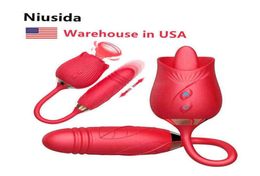 NXY Dildos Niusida Vibrators for Women Adult Toys Woman Sex Realistic Dildo Red Rose Vibrator Vibrating Toy 01057588224