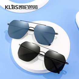 Live spot nylon Polarising sunglasses classic men's sunglasses double beam stainless steel sunshade glasses driving glasses