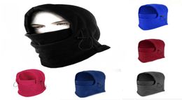 2018 Brand New Warm Winter Women Men Hooded Balaclava Hat Windproof Fleece Hat Unisex Solid Ski Face Mask Cap for Cold Weather5539784