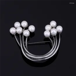 Brooches Fashion Female Jewellery Vintage Retro Style Brooch Pin White/Grey Simulated Pearl For Women Gift Broche