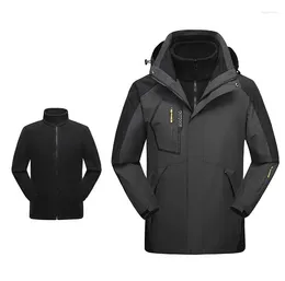 Men's Jackets Winter Multi-Pockets 3 In 1 Jacket Thick L-8XL Fleece Liner Plus Size Detachable Coat Anti-Fouling Waterproof Windbreakers