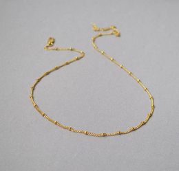 Brass Beaded Chains in Gold Silver Basic Chain Chockers Thin Necklaces9723987